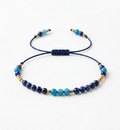 Chalcedon Niebieski, Lapis Lazuli i Żółty Hematyt – Bransoletka na Sznurku
