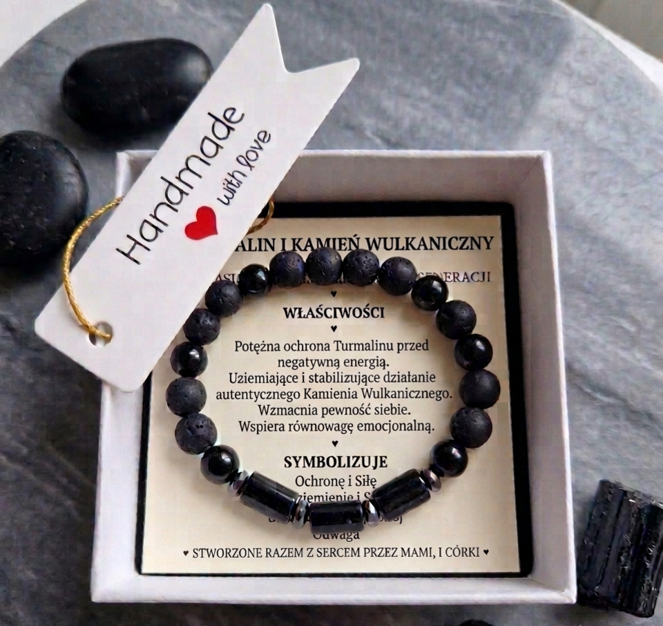 Bransoletka Turmalin w pudełku handmade